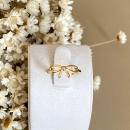 Anel Falange Lacinho Banhado a Ouro Feminina Delicada e Romântica