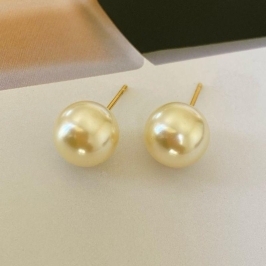 Brinco Pérola Tradicional Banhado a Ouro 18k