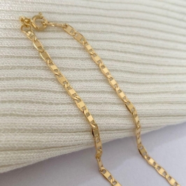 Corrente Piastrini Banhada a Ouro 18k – Tamanhos 60 e 70cm