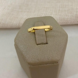 Anel Fino Facetado Banhado a Ouro 18k