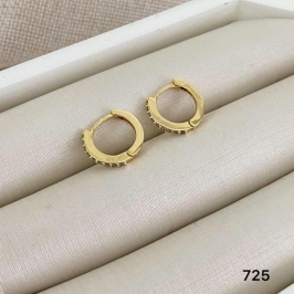 Brinco Argola Pequena com Zircônias – Banhado a Ouro