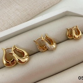 Trio de Argolas Femininas Banhadas a Ouro 18k com Zircônias