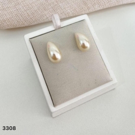 Brinco Pérola Gota Clássico Elegante Banhado a Ouro 18k Feminino