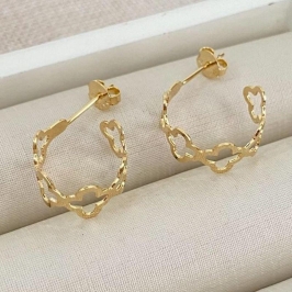 Brinco Argola Vazado com Formas Orgânicas Douradas