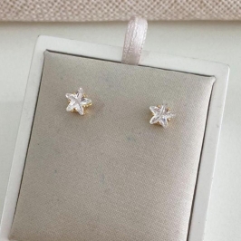 Brinco Estrela com Zircônia – Banhado a Ouro