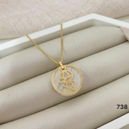 Gargantilha Medalha Menino de Boné Vazado Banhada a Ouro 18k – Corrente Veneziana 45cm – Modelo PV-738