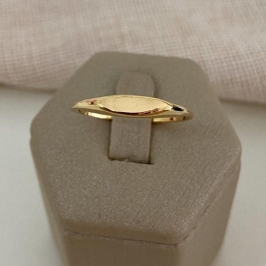 Anel Feminino Oval Minimalista Banhado a Ouro 18k Delicado