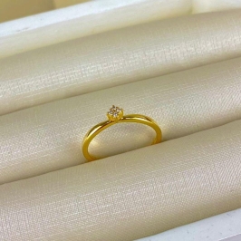 Anel Solitário com Zircônia