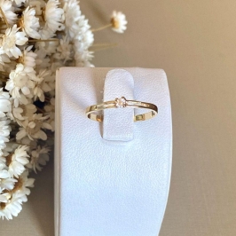 Anel Solitário Banhado a Ouro 18k com Zircônia Central