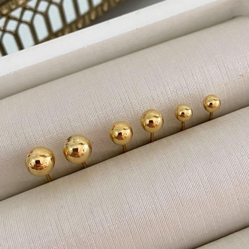 Trio de Brincos Bolinha – Banhado a Ouro