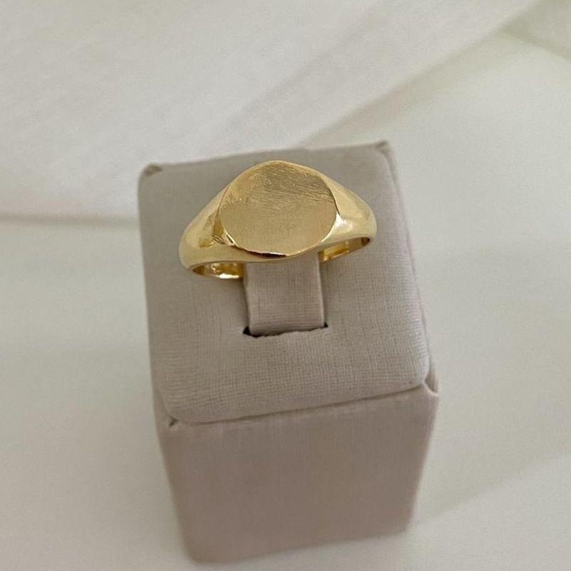 Anel Sinete Banhado a Ouro 18k Unissex Clássico e Elegante