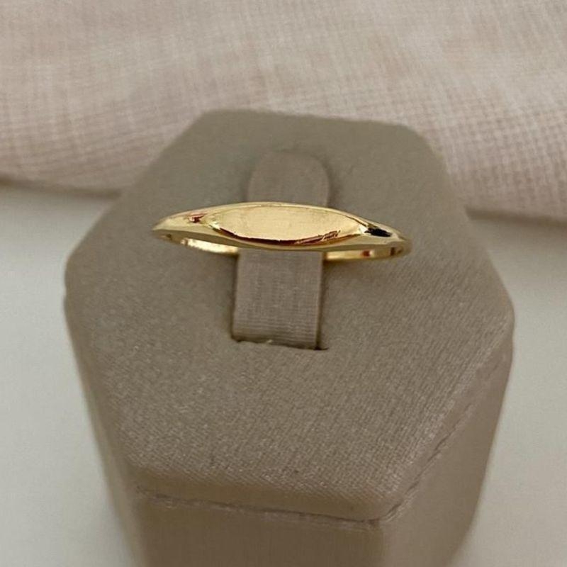 Anel Feminino Oval Minimalista Banhado a Ouro 18k Delicado