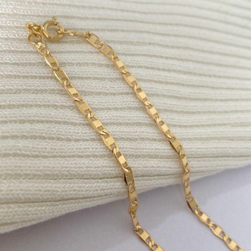 Corrente Piastrini Banhada a Ouro 18k – Tamanhos 60 e 70cm