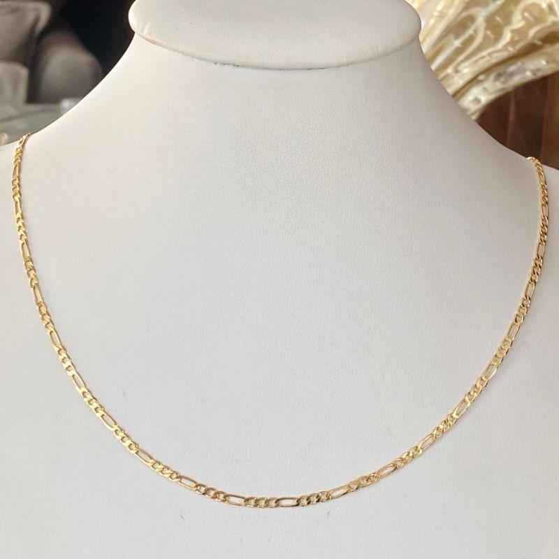 Corrente Figaro 3x1 Média Banhada a Ouro 18k – 60 e 70cm