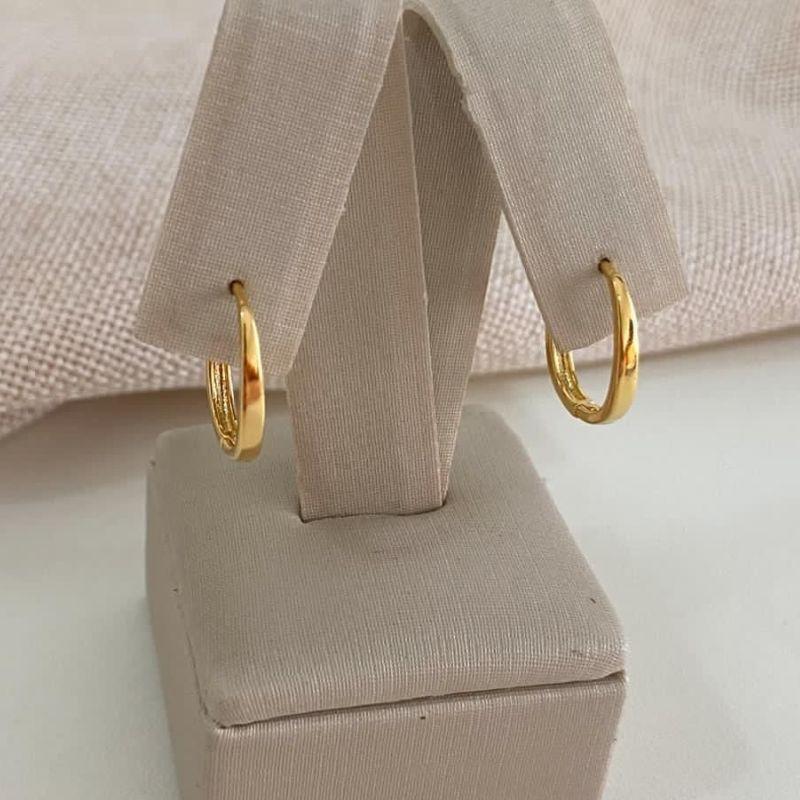 Argola Lisa Média – Banhada a Ouro