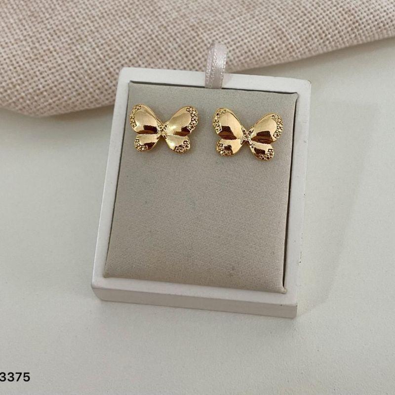 Brinco Borboleta Delicado Banhado a Ouro 18k