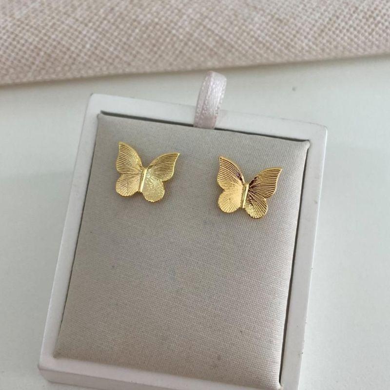 Brinco Borboleta Mini – Banhado a Ouro