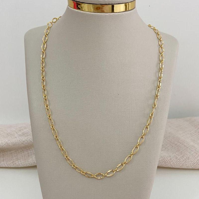 Corrente Feminina Cordão Torcido Banhada a Ouro 18k – 40cm e 45cm