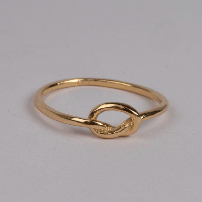 Anel Falange Feminino Nó do Amor Banhado a Ouro 18k Dourado Delicado de União e Conexão