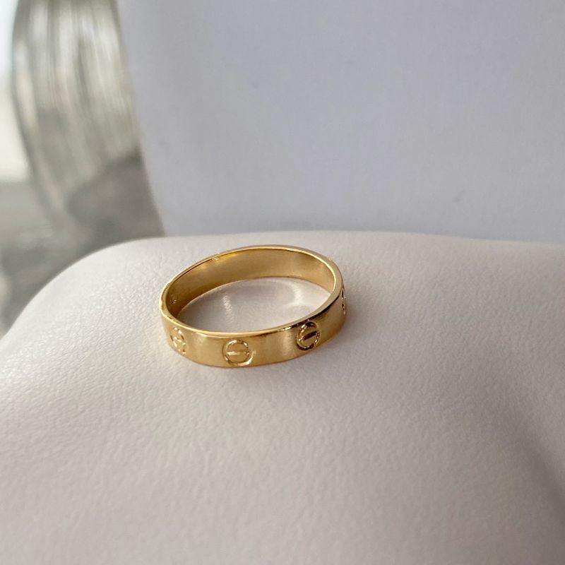 Anel Banhado a Ouro 18k Aliança Lisa com Detalhes em Relevo