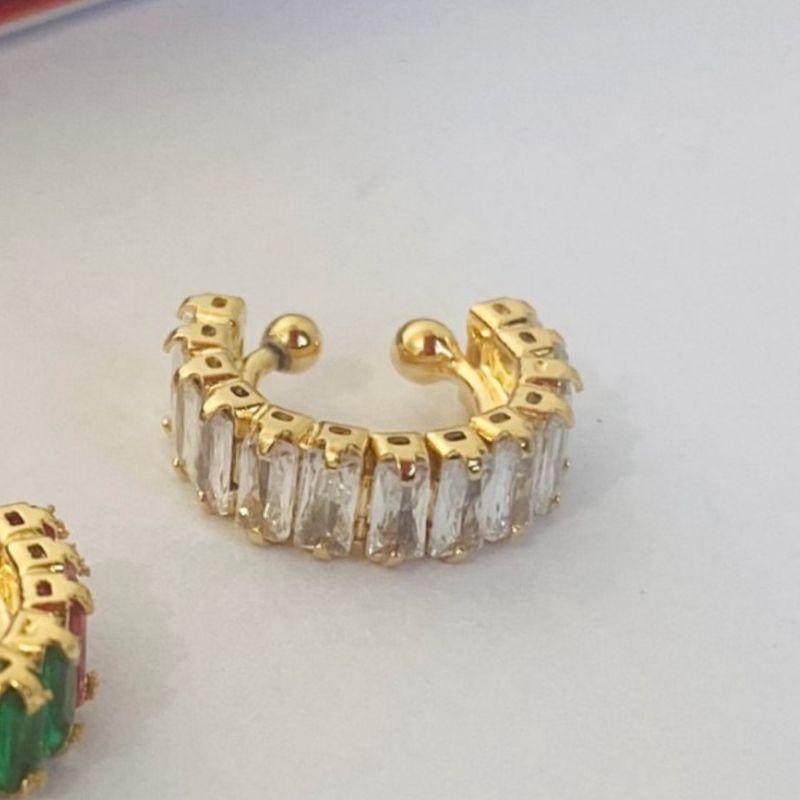 Piercing Fake Cravejado 5mm Cristal de Luxo Ajustável