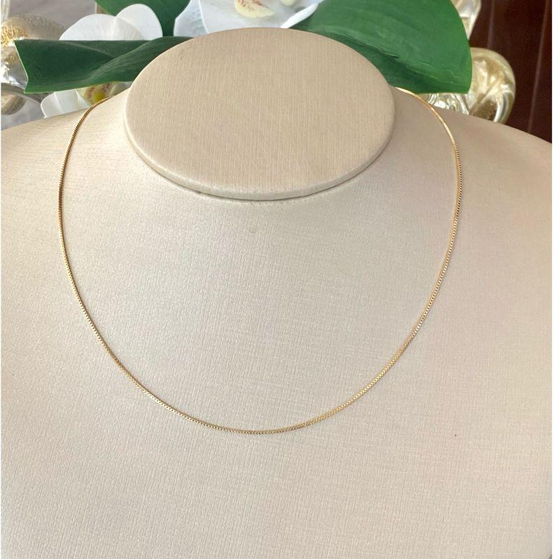 Corrente Veneziana Feminina 40cm Banhada a Ouro 18k  Delicada e Elegante